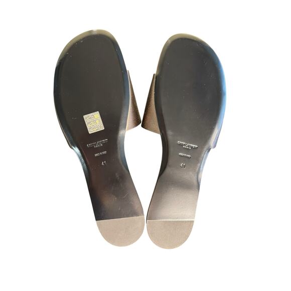 Saint Laurent NIB Carlyle Satin Flat Slide Sandals in Roast Brown Size 41 - Picture 10 of 13
